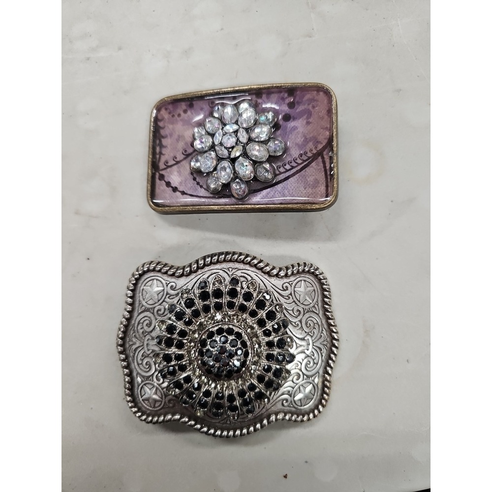 Women's Belt Buckles bedazzled & RHINESTONE Unique Belt buckles